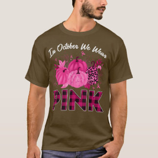 T-shirt En Octobre, Nous Portons Du Bre De Ruban Citrouill