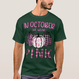 T-shirt En Octobre, Nous Portons Du Ruban Rose Leopard Cit