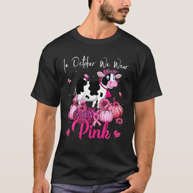 T-shirt En Octobre Nous Portons Le Cancer Du Sein Citrouil (Devant)