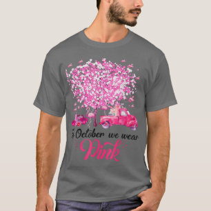 T-shirt En Octobre Nous Portons Le Flamant rose Rose Cance