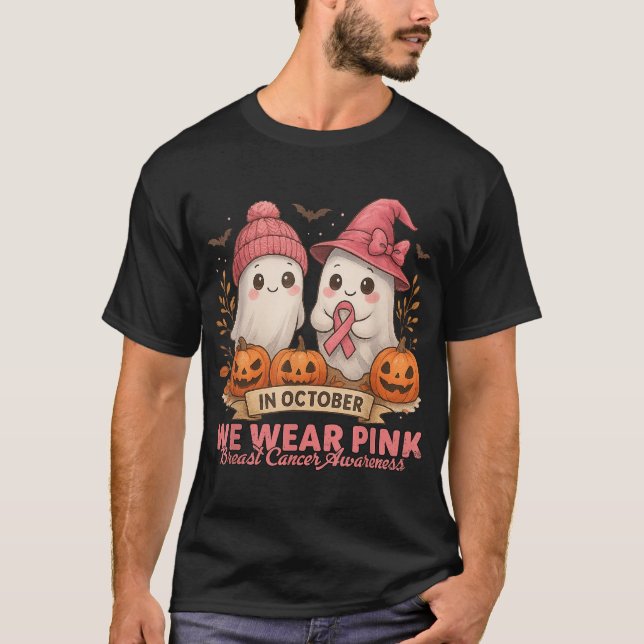 T-shirt En Octobre Nous Portons Le Ghost Ghost Witch Cance (Devant)