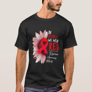 T-shirt En Octobre Nous Portons Le Tournesol Rouge Dyslexi