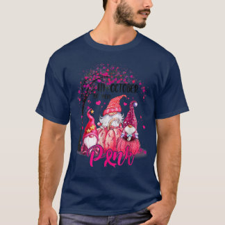 T-shirt En Octobre Nous Portons Les Gnomes Roses Le Cancer