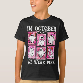 T-shirt En Octobre Nous Portons Nk Ghost Cancer Sein Hallo