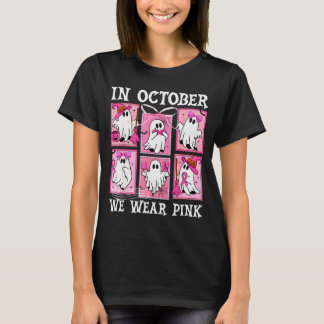 T-shirt En Octobre Nous Portons Nk Ghost Cancer Sein Hallo