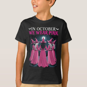 T-shirt En Octobre Nous Portons Nk Sorcière Halloween Canc