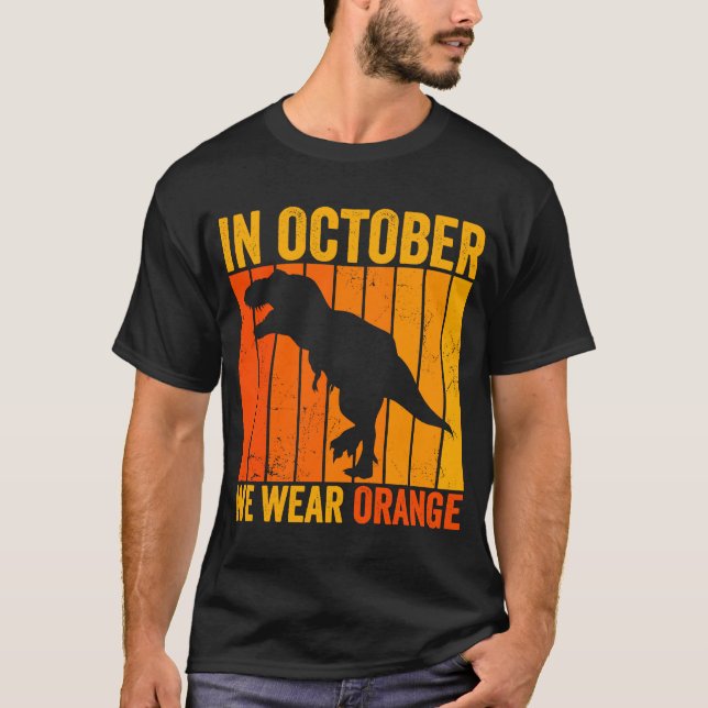 T-shirt En Octobre Nous Portons Orange Stop À L'Agression  (Devant)