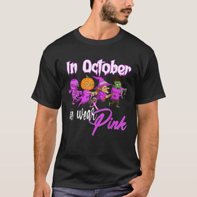 T-shirt En Octobre, Nous Portons Pink Breast Cancer Sensib (Devant)