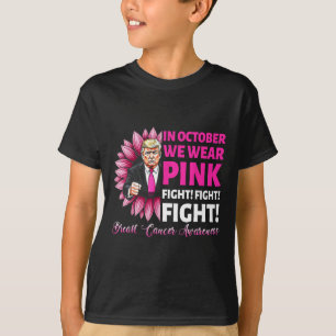 T-shirt En Octobre Nous Portons Pink Fight Cancer du Sein 