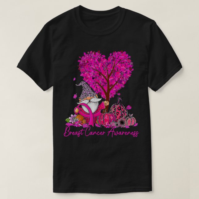 T-shirt En Octobre Nous Portons Pink Gnome Certifié Cancer (Design devant)