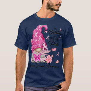 T-shirt En Octobre Nous Portons Pink Gnome Certifié Cancer