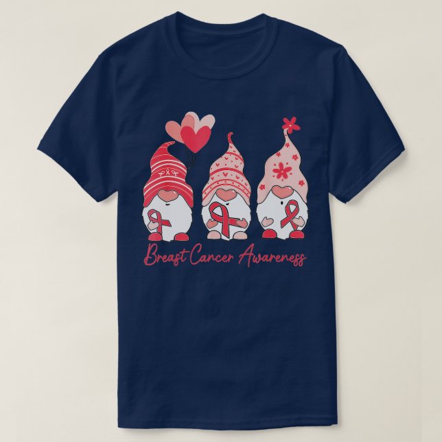 T-shirt En Octobre Nous Portons Pink Gnome Certifié Cancer (Design devant)