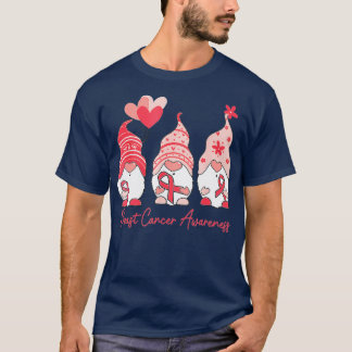 T-shirt En Octobre Nous Portons Pink Gnome Certifié Cancer