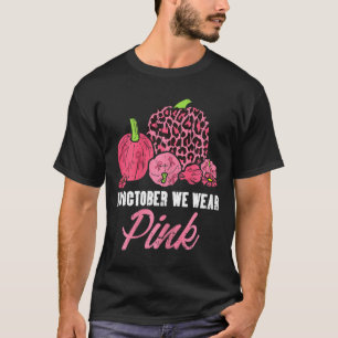 T-shirt En Octobre, Nous Portons Pink Leopard Citrouille