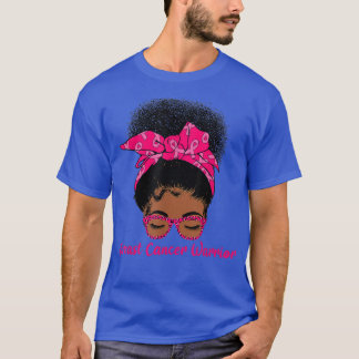 T-shirt En Octobre Nous Portons Pink Messy Bun Cancer du S
