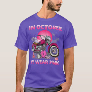 T-shirt En Octobre Nous Portons Pink Motorcycle Cancer du 