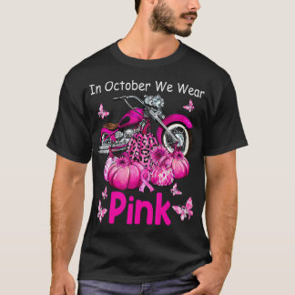 T-shirt En Octobre Nous Portons Pink Motorcycle Cancer du 