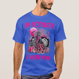 T-shirt En Octobre Nous Portons Pink Motorcycle Cancer du 