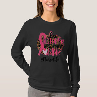 T-shirt En Octobre Nous Portons Pink Nurse Life Leopard Ap