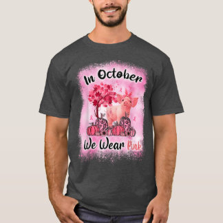 T-shirt En Octobre, Nous Portons Pink Pig Cerveau Cancer L