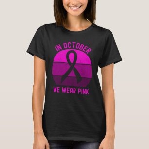 T-shirt En Octobre nous portons Pink rétro vintage en détr