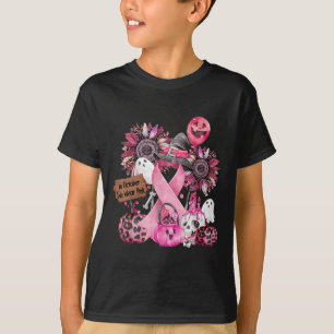 T-shirt En Octobre Nous Portons Pink Ribbon Ghost Hallowee