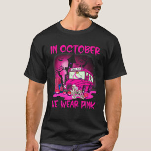 T-shirt En Octobre Nous Portons Pink School Bus Cancer Du 