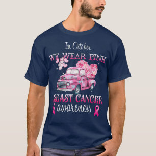 T-shirt En Octobre Nous Portons Pink Truck Certifié Cancer