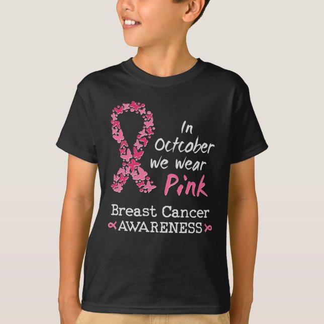 T-shirt En Octobre nous portons rose Cancer du sein Sensib (Devant)
