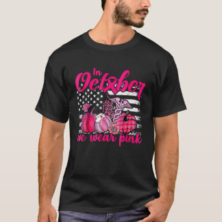 T-shirt En Octobre Nous Portons Rose Citrouille Infirmière