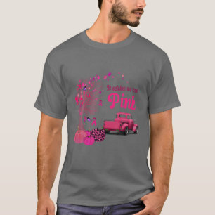 T-shirt En Octobre Nous Portons Rose, Halloween Pink Truck