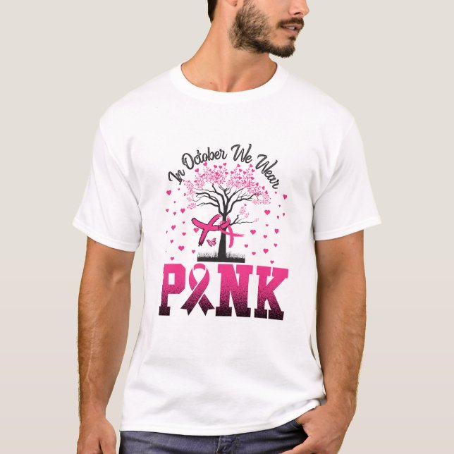 T-shirt En Octobre Nous Portons Rose, Sensibilisation Au C (Devant)