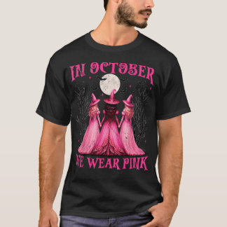 T-shirt En Octobre Nous Portons Rose Sorcière Cancer du Se