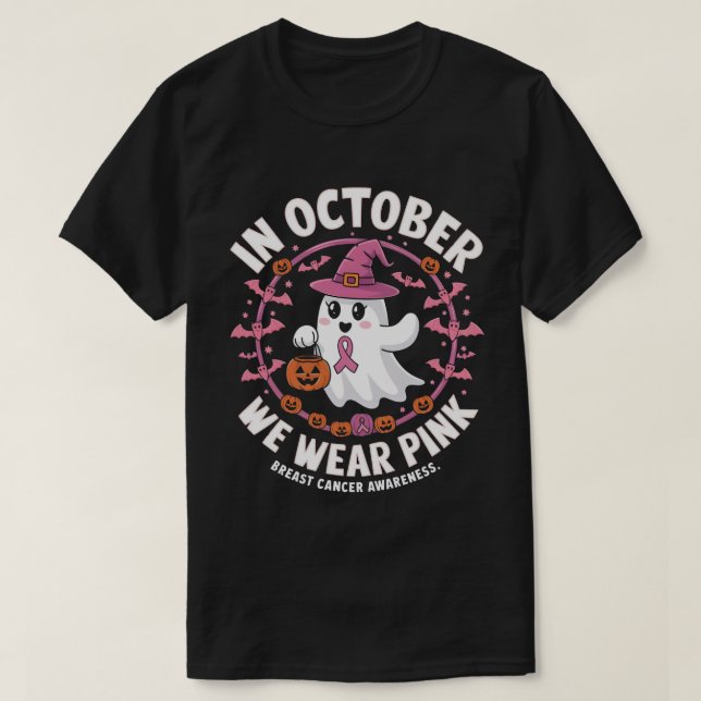 T-shirt En Octobre Nous Portons Une Sensibilisation Au Can (Design devant)