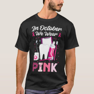 T-shirt En Octobre Porter Pink Breast Cancer Sensibilisati