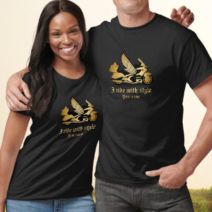 T-Shirt en or de moto dorée