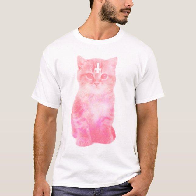 T-shirt en pastel croisé inversé de chat (Devant)