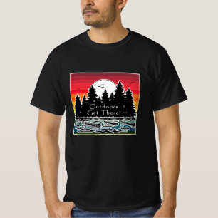 T-shirt En Plein Air On Y Accède Eau Couché De Soleil