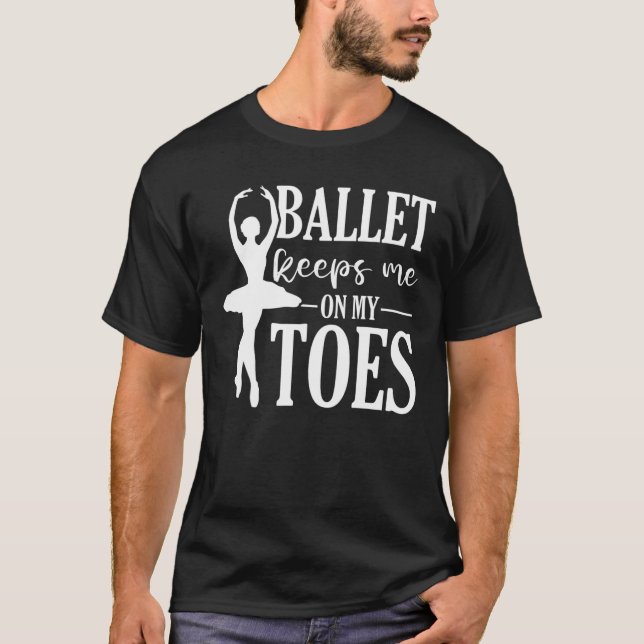 T-shirt En Pointe Danse Ballet Ballerina Danser Funny Ba (Devant)