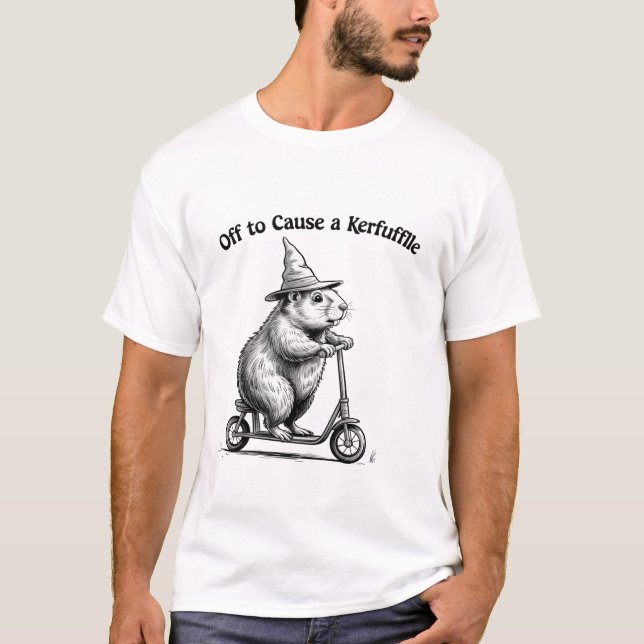 T-shirt En route pour causer une agitation Funny Groundhog (Devant)