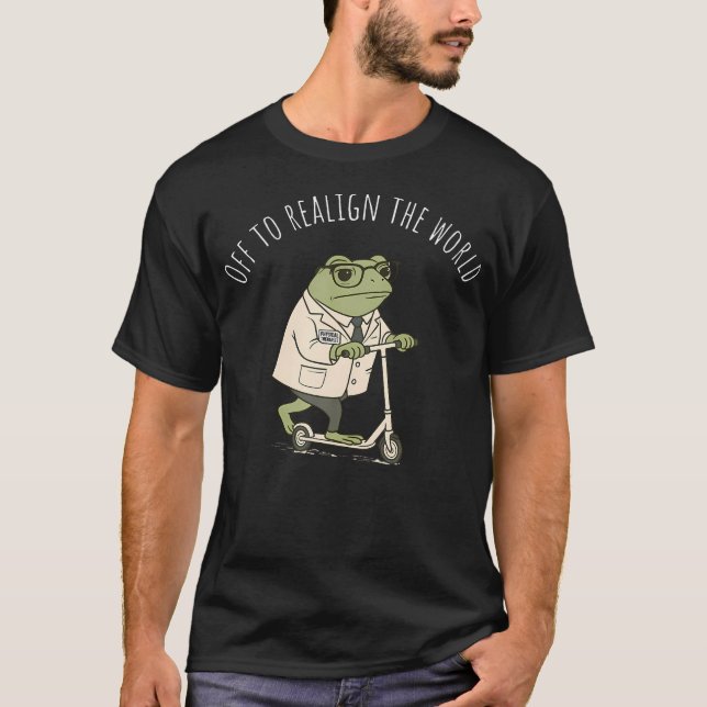 T-shirt En route pour réaligner la grenouille drôle de chi (Devant)