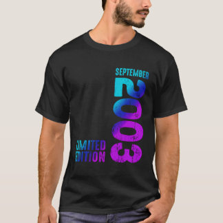 T-shirt En Septembre 2003 Depuis 2003 Vintage 2003 Birth R