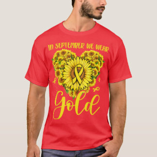 T-shirt En Septembre Nous Portons Des Tournesols D'Or Pouv