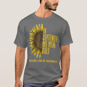 T-shirt En Septembre Nous Portons Gold Chemise Cancer Enfa