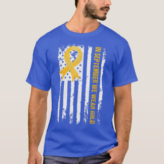 T-shirt En Septembre, Nous Portons Gold Childhood Cancer A