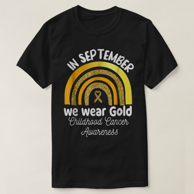 T-shirt En Septembre Nous Portons Gold Rainbow Shirt Enfan (Design devant)