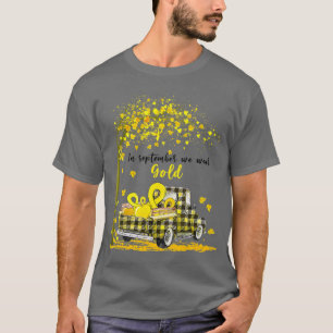 T-shirt En Septembre Nous Portons Gold Truck Cancer de l'e