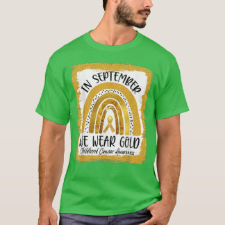 T-shirt En Septembre, Nous Portons Le Ruban Or Cancer De L
