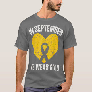 T-shirt En Septembre, Nous Portons Le Ruban Or Cancer De L