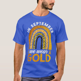 T-shirt En Septembre Nous Portons Or Arc-en-Ciel Cancer de
